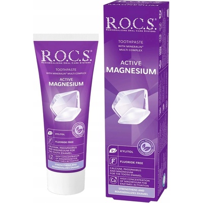 R.O.C.S. Active Magnesium Remineralizačná zubná pasta bez fluoridu 75 ml