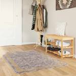 vidaXL Каса за килим MARSA Сиво 100 x 150 cm Полиестер и PVC (42023359)
