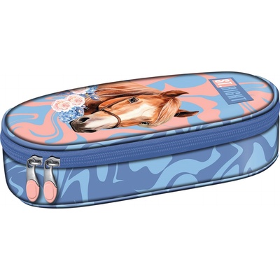 ST.RIGHT Овален ученически несесер St. Right Romantic Horse - С 1 цип (PC01)