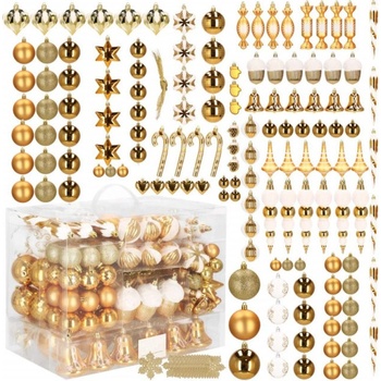 SPRINGOS Maxi 155 dielna sada vianočných ozdôb zlatá