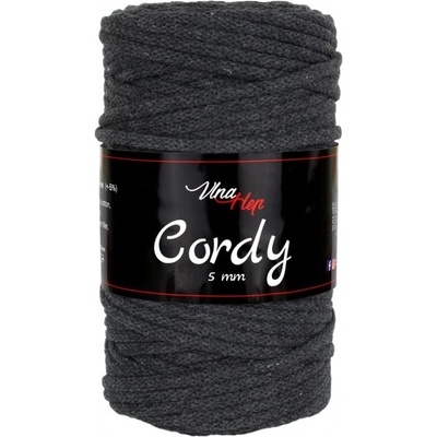 Vlna-hep Cordy šňůry 5mm - 8236 tmavě šedá