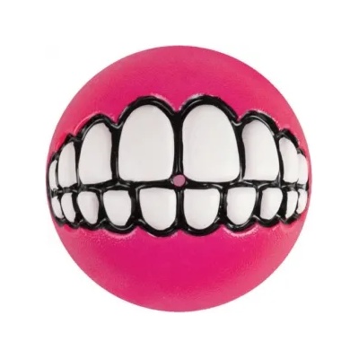Rogz Grinz Ball L- Кучешка играчка гумена топка с отвор за лакомства 7.8 см. розова