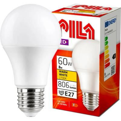 Philips LED žiarovka Pila E27, 8 W, 806 lm, 2700 K