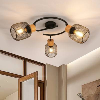 - точково осветително тяло BASKLITE 3xE27/15W/230V дърво/черно (BG2641)