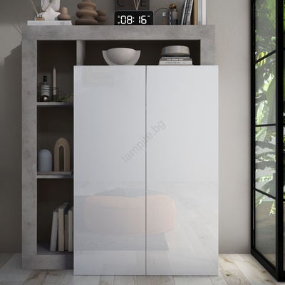 mc Akcent Шкаф lenor бял/сив бетон (mc0167)