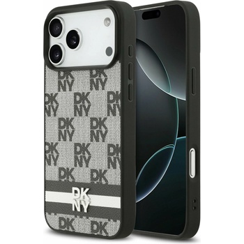 DKNY PU Leather Checkered Pattern and Stripe Заден калъф за iPhone 17 Pro Max Black DKNY | Cheren | МЪЖЕ | UNI