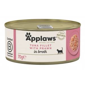 Applaws Tuna Fillet with Prawn in broth - Месни хапки риба тон със скариди в бульон 70 гр 1008CE-A