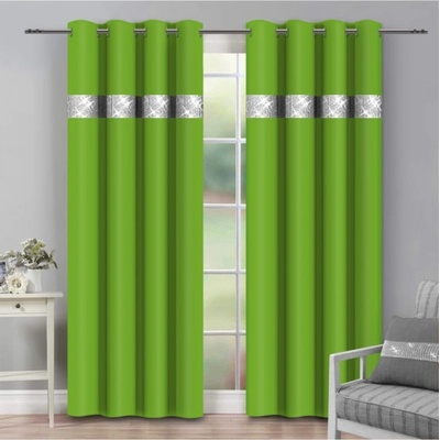 Mondo Italia Záves na kruhoch so zirkónmi 140x250 cm svetlozelený Zelená 140x250 cm