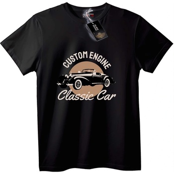 NOONEBRAND Тениска Класически автомобил с Custom двигател - 7XL, Black
