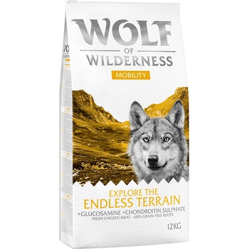 Wolf of Wilderness 2x12кг Adult Explore The Endless Terrain - Mobility Wolf of Wilderness храна за кучета, с п