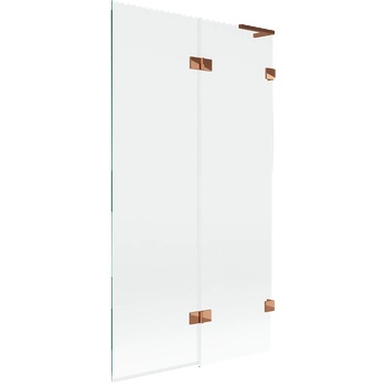 Mexen Lunar L параван за вана 2-крилен десен 100 x 150 cm, прозрачен, розово злато - 897L-100-100-60-00-P (897L-100-100-60-00-P)