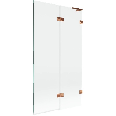 Mexen Lunar L параван за вана 2-крилен десен 100 x 150 cm, прозрачен, розово злато - 897L-100-100-60-00-P (897L-100-100-60-00-P)