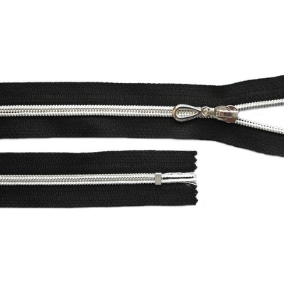 Prima-obchod Spirálový zip se stříbrnými zoubky No 5 délka 10 cm, barva Černá