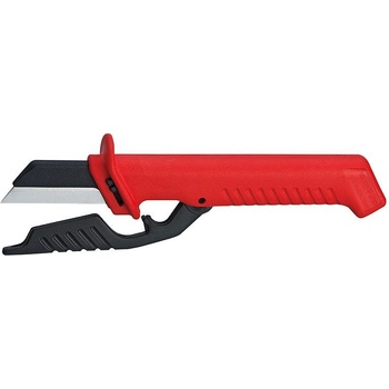 KNIPEX Кабелен нож с предпазител, сменяемо острие, VDE 1000V червена ръкохватка 190мм, - K9856 (K9856)