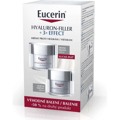 Eucerin Hyaluron Filler denný krém pre suchú pleť 50 ml + nočný krem 50 ml + očný krém 15 ml darčeková sada