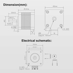 Usongshine Стъпков електромотор Nema 17 17HS4401S 12/24V - 0.9° (42BYGH)
