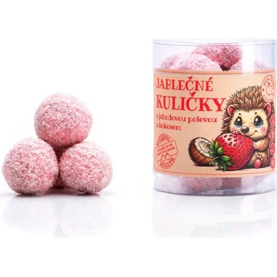 Bioprodukt JT Jablkové guľôčky s jahodovou polevou a kokosom 100 g