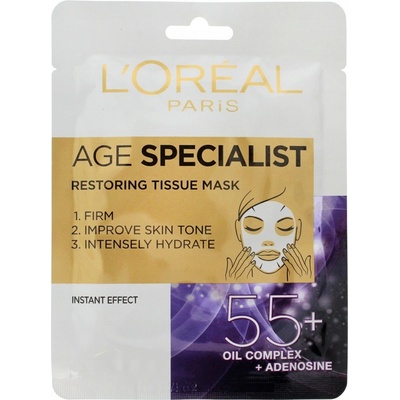 L'Oreal Paris Age Specialist Restoring Tissue Mask 55+ obnovujúca textílna pleťová maska 30 g