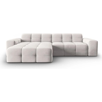 Micadoni Ъглов диван от светлосиво кадифе (ляв ъгъл) Kendal - Micadoni Home (MIC_LC_S_121_F1_KENDAL1)