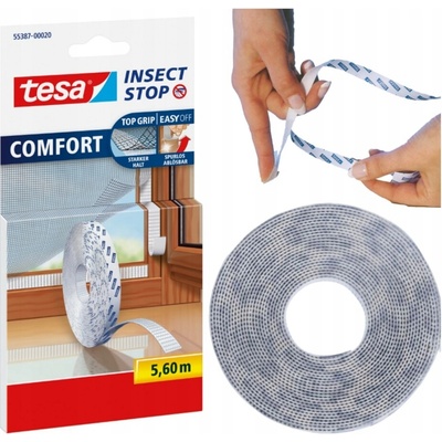 Tesa Náhradní páska suchého zipu na sítě do oken a dveří, bílá, 5,6m (55387-00020-00)