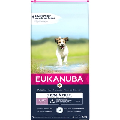 Eukanuba Puppy & Junior Small & Medium Grain Free Ocean Fish 12 kg