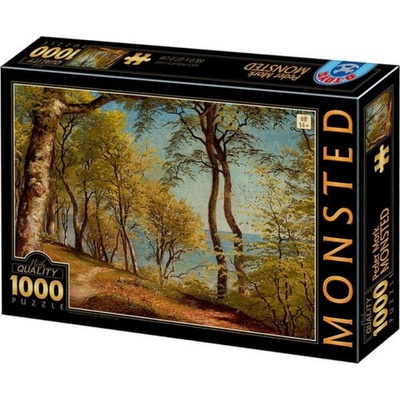 D-TOYS Jarní den v lese s čerstvě zelenými buky a rozkvetlými sasankami 1000 dílků