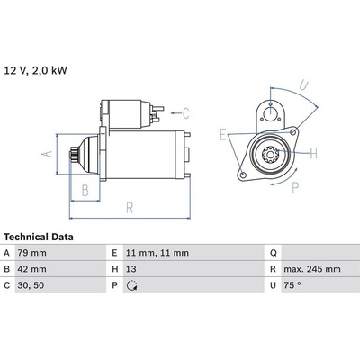 BOSCH 0 986 026 160 Startér (0986026160)