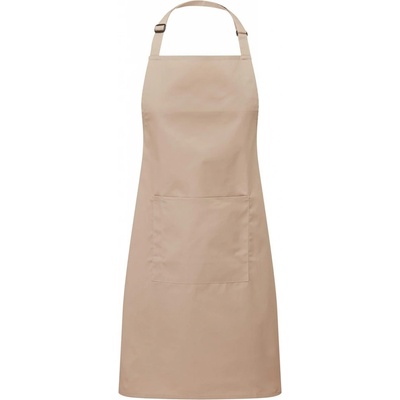 Premier Workwear Keprová pracovní zástěra s kapsou z kolekce Colours Collection hnědá latte Pantone 7530C 72x86cm PW154