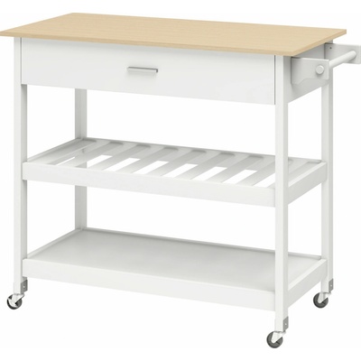 Homcom servírovací vozík se 3 úrovněmi 108,8 x 51 x 92,5 cm bílý – Zbozi.Blesk.cz