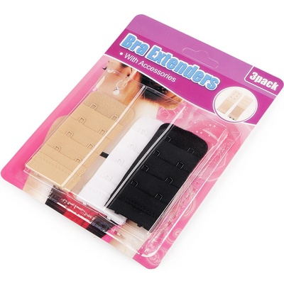 Prodloužení obvodu podprsenky bez pruženky - dvouřadé, trojřadé, sada 3 ks - (38 mm) mix – Zboží Dáma