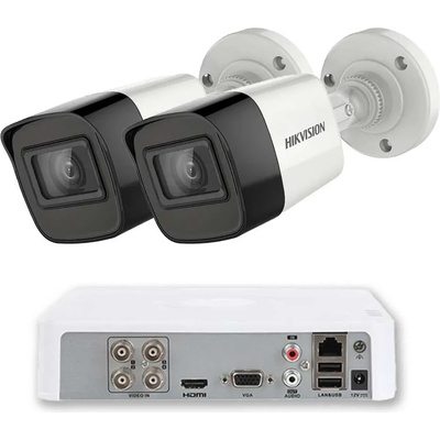 HIKVISION 2 Камери 5MP Full HD Система с Вграден Микрофон 30m IR и 4CH AcuSense DVR (ZK22230E)