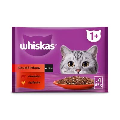 Whiskas Kapsičky klasický výběr ve šťávě pro dospělé kočky 4x85g 340g