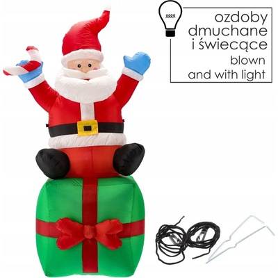 Aga Nafukovací LED Santa Claus 185 cm