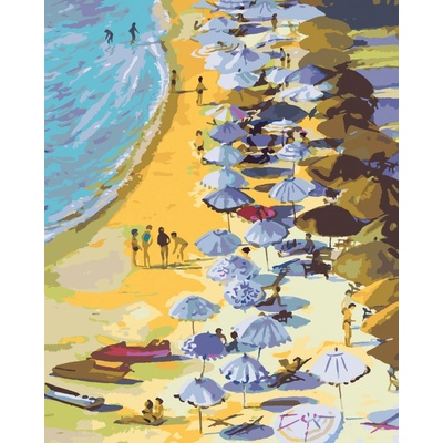 zuty Malování Podle Čísel Turisti Na Pláži 80 x 100 Cm Plátno Rám