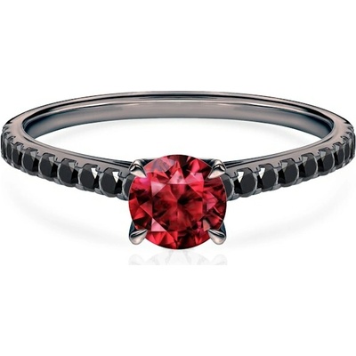 Savicki Zásnubný prsteň Share Your Love čierne zlato rubín čierne diamanty SYL P3 CZD RU CZ