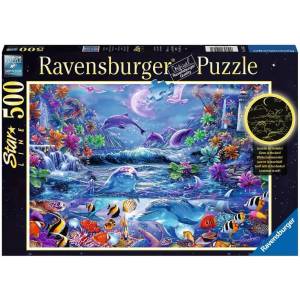 Ravensburger Светещ пъзел Ravensburger от 500 части - Лунна магия (15047)