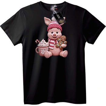 NOONEBRAND Тениска Плетена Piglet Коледа - S, White