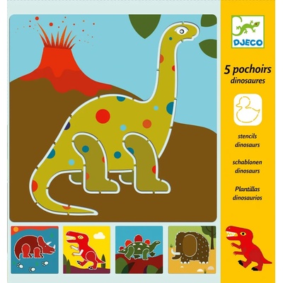 DJECO Комплект шаблони за рисуване Djeco - Динозаври (DJ08863)