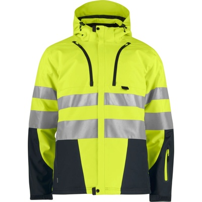 ProJob HI-VIS 6420 PADDED SOFTSHELL/Унисекс светлоотразително трислойно софтшел яке - hv жълто/черно M (646420zw502)