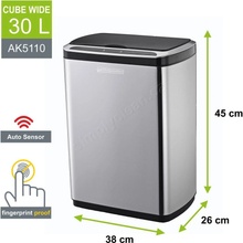 Helpmation CUBE WIDE 30 l AK5110 bezdotykový koš AK5110