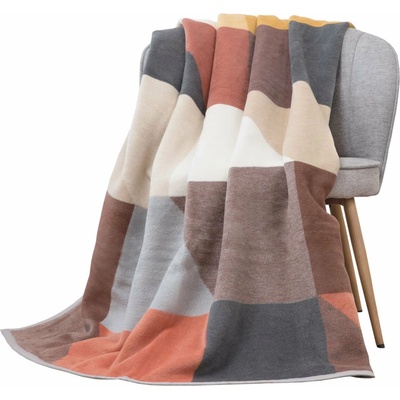 SCANquilt Deka VELURO trapezo multi hrdzavá hnedá 150x200