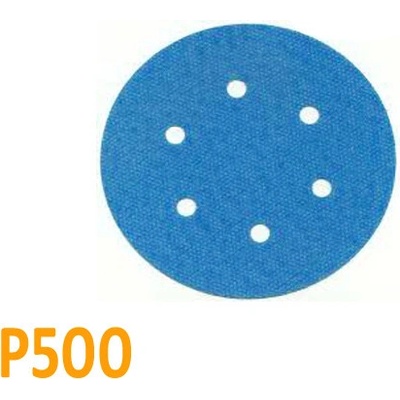 Brusný papír pro excentrickou brusku, P500, Průměr: 125mm, 6 děr, 100ks