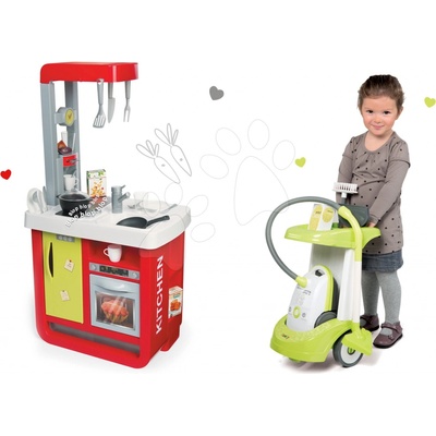 Smoby kuchyňka Cherry Special a úklidový vozík s vysavačem Rowenta 310810-6