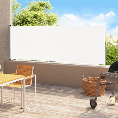 vidaXL Zatahovací boční markýza 220 x 500 cm krémová