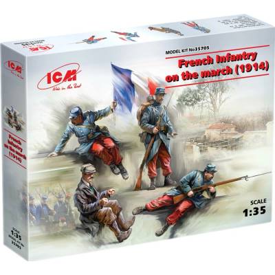 ICM French Infantry on the March 1914 4 figúrky 1:35