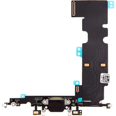 AppleMix Napájací a dátový konektor s flex káblom + GSM anténa + mikrofóny pre Apple iPhone 8 Plus - čierny - kvalita A+