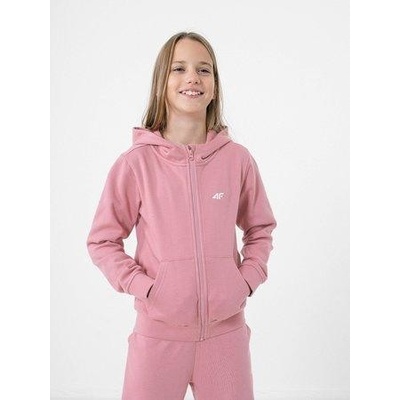 4F Dívčí bavlněná mikina light pink