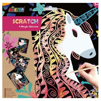 Škrabací obrázky Jednorožci Avenir