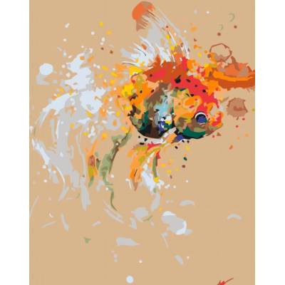 MALUJEŠ Malování podle čísel ABSTRAKTNÍ RYBKA Rozměr 80 x 100 cm Rámování vypnuté plátno na rám