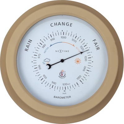 NeXtime Барометър Orchid за градина бяло-кафяв (4303BR)